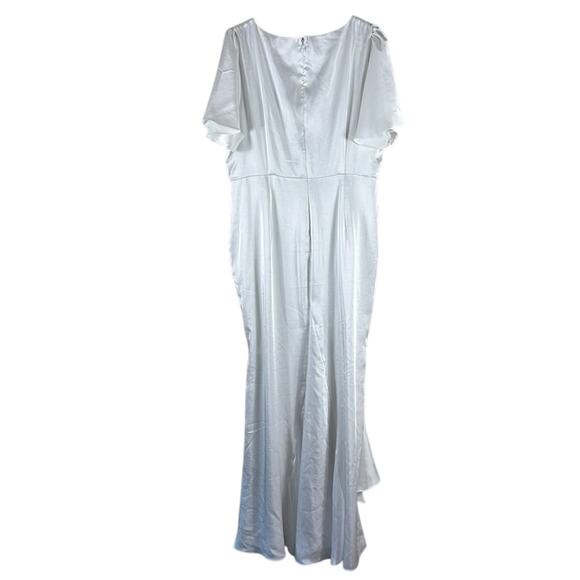Lulus Eternal Bond White Satin Ruffled Flutter Sleeve Maxi Dress - Picture 5 of 6